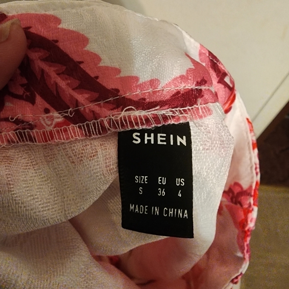Shein Pink White and Orange Ruffle One Shoulder 2 Pc Skirt Set Size S - Picture 10 of 15